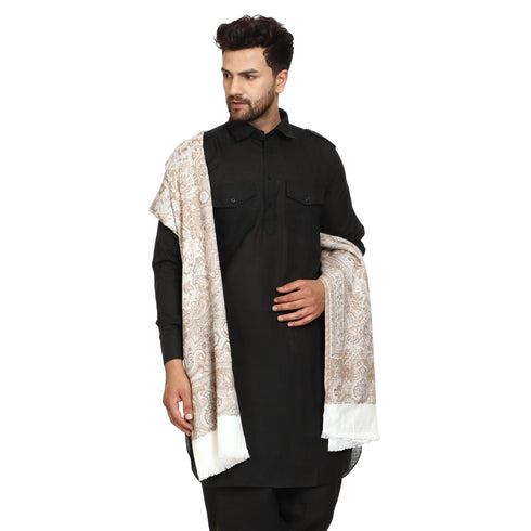 Men's Jamawar Woven Wool Shawl